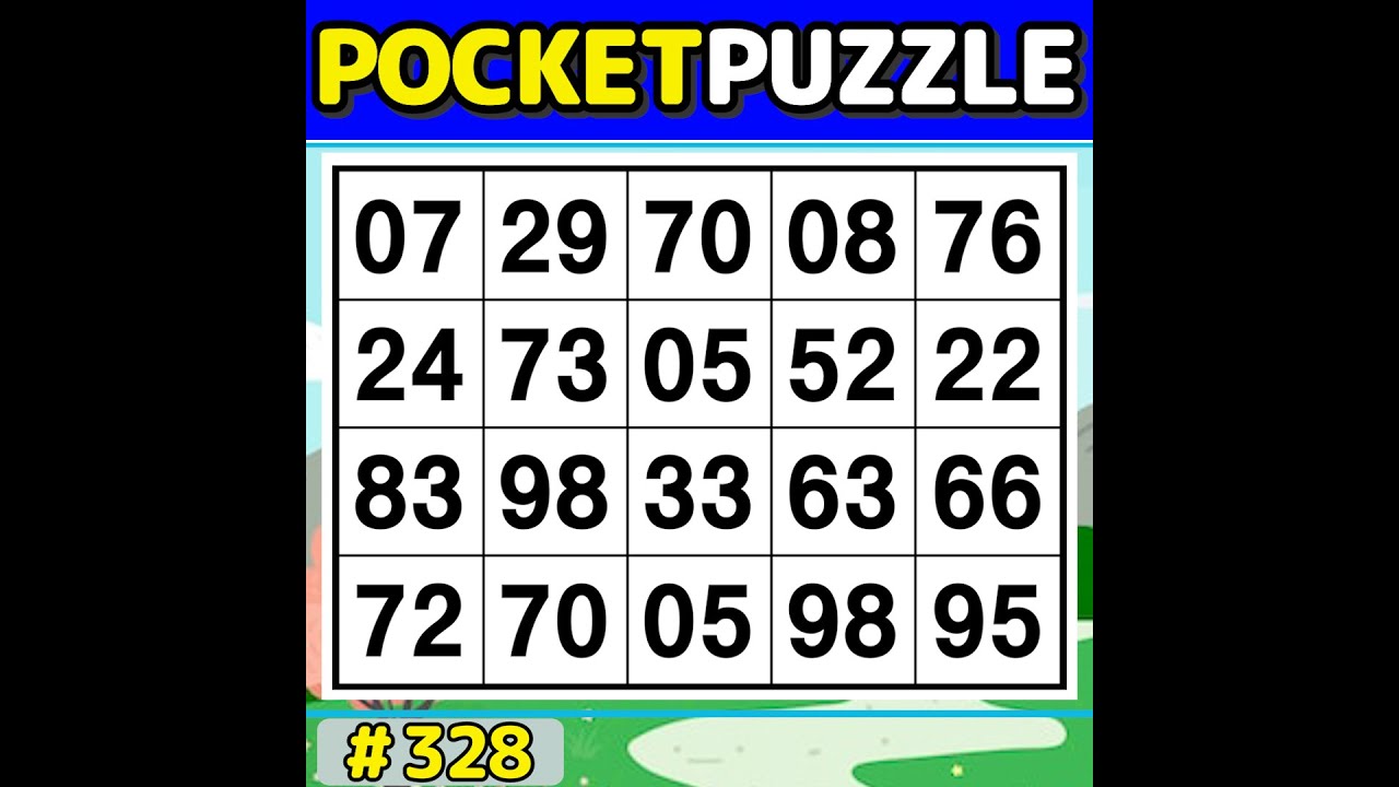 【Pocket Puzzle】 Activate your brain! 《Number Search|Brain training》 #328