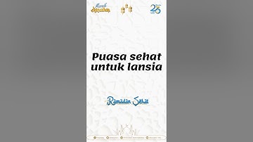 Puasa Sehat Untuk Lansia | TRIBUN HEALTH • RAMADAN