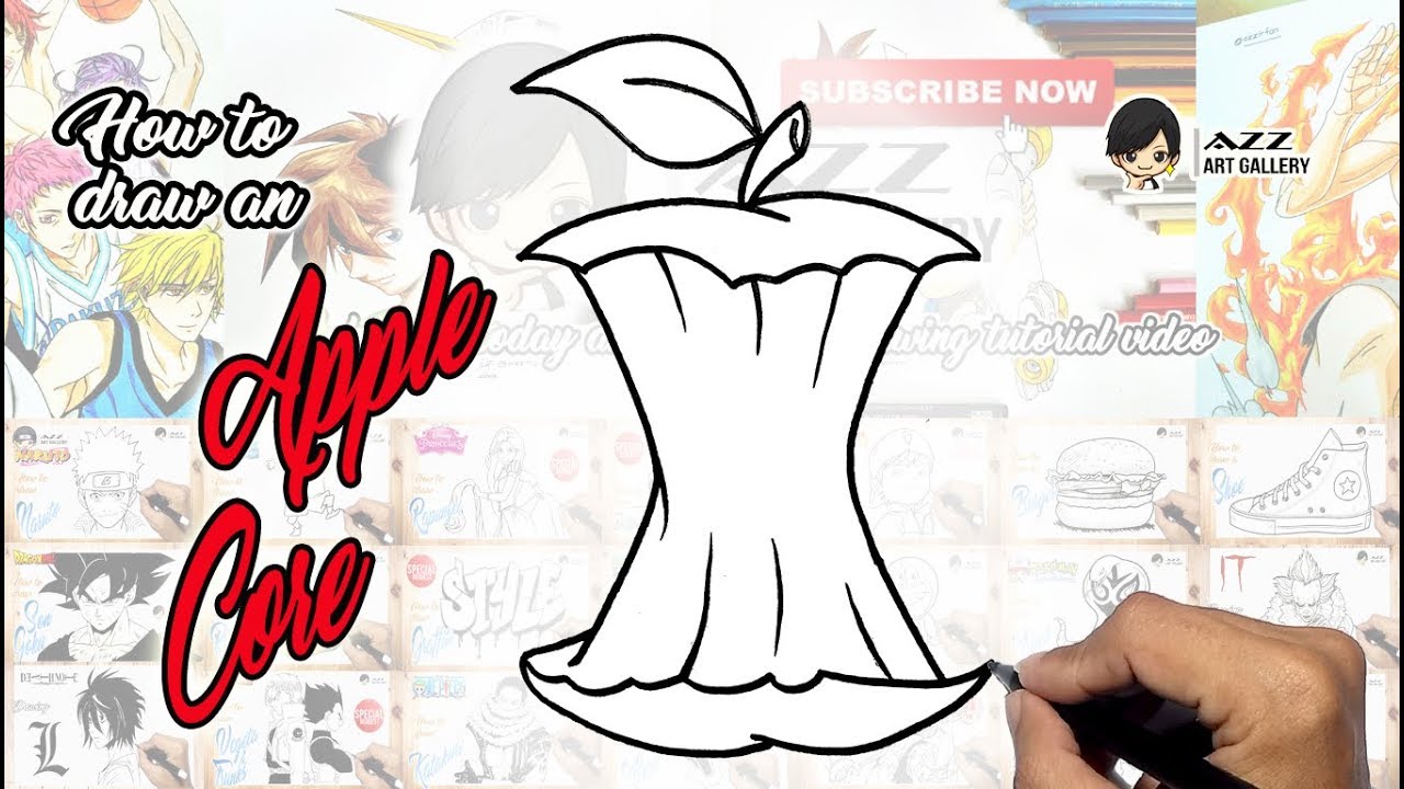 How to draw an Apple Core YouTube