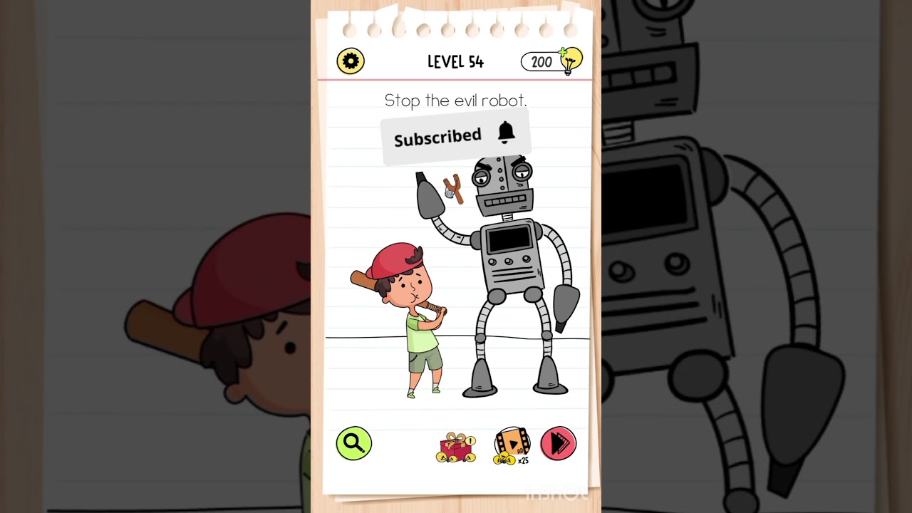 Stop the evil robot. ll brain test all star level 54 