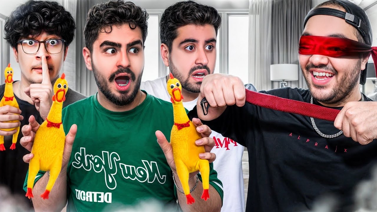 چالش کمربند مرغی با یوتیوبرا / باید آروم راه بری ! 🐔