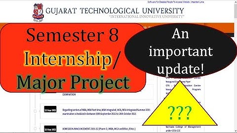 8th sem internship or Major Project!! | GTU | An important Update