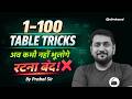 1 to 100 Table Tricks 2026 | Multiplication Table Tricks | Fast Maths Without Ratta | By Prabal Sir