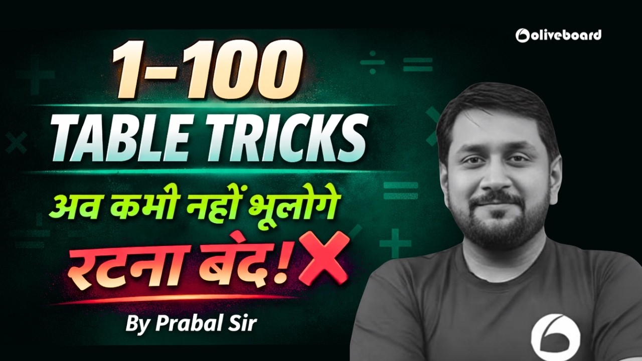 1 to 100 Table Tricks 2026 | Multiplication Table Tricks | Fast Maths Without Ratta | By Prabal Sir