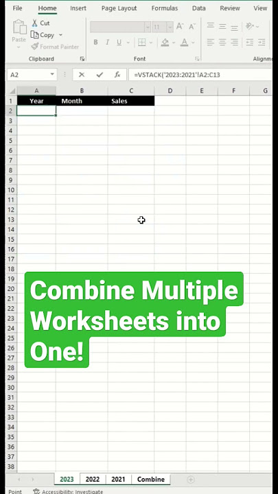 Excel Tips! Combine multiple Worksheet into One in just FEW SECONDS.