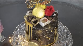 Black & Gold cake كيك ديزاين من أ إلى ي مع طريقة عمل صوص الذهب
