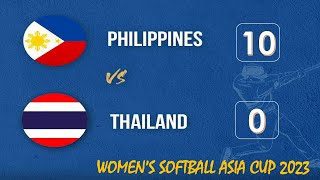 Philippines (RP Blu Girls) vs Thailand | Full Game | Women's Softball Asia Cup 2023 | 04\/03\/2023