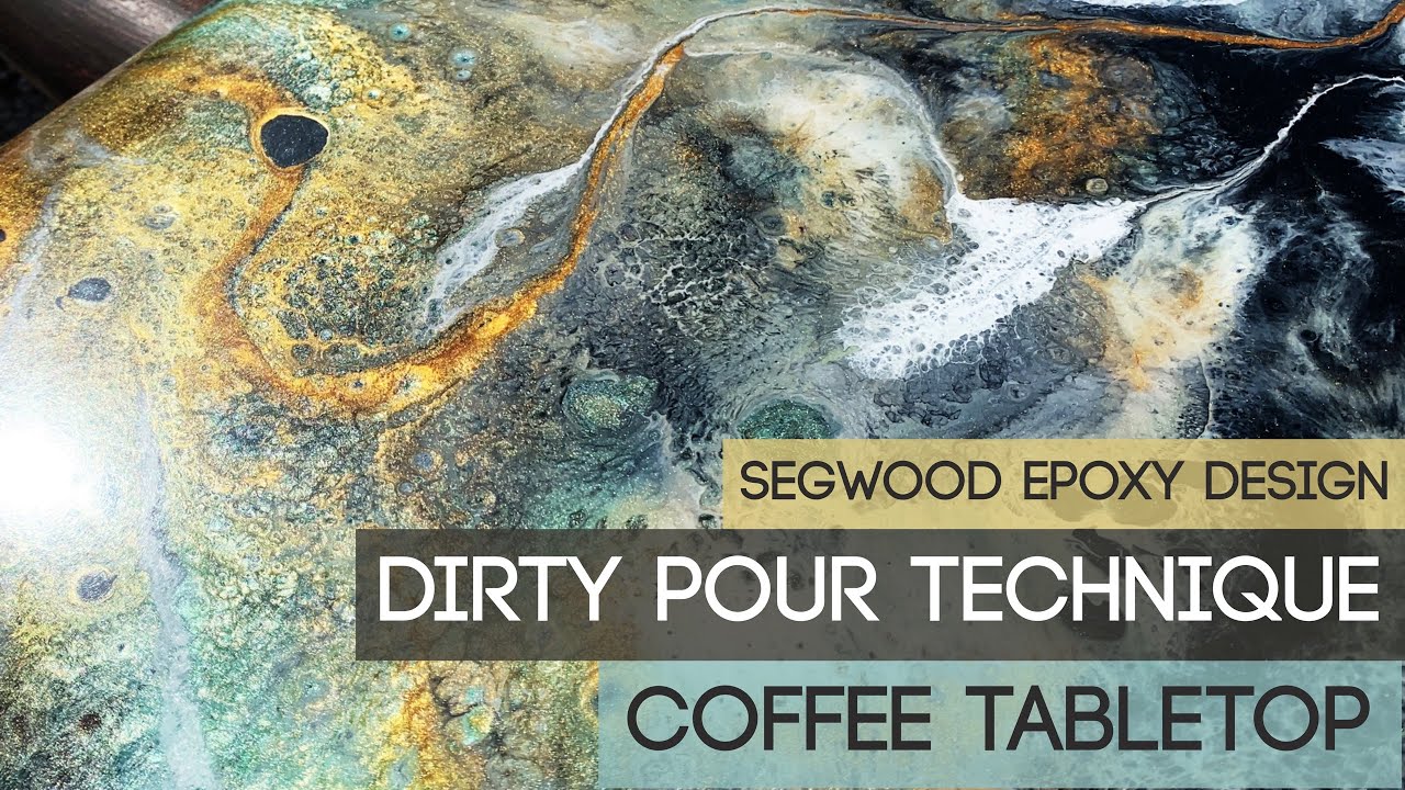 Epoxy Dirty Pour Technique Coffee Tabletop Youtube