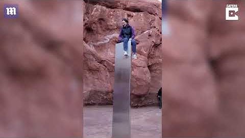 Tourists make it to the weird monolith found in Utah wilderness