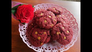 Red Velvet Cookies | Easy Cookies Recipe | White Chocolate Chip Cookies | Eggless Red Velvet Cookies