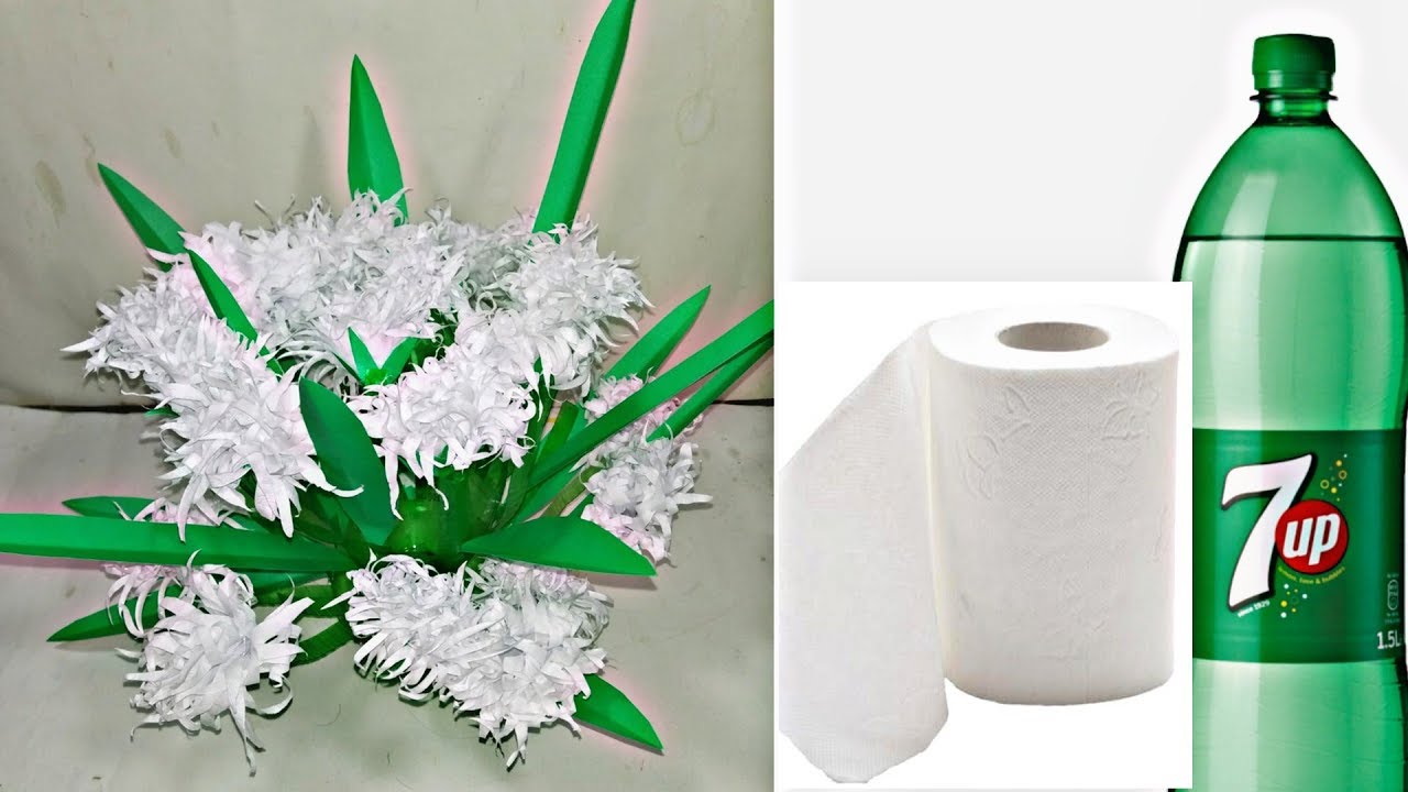 How to make round tissue paper flower //diy paper craft - YouTube