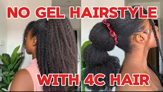 SIMPLE 4C HAIRSTYLE// NO GEL NATURAL HAIRSTYLE @rayshelltv