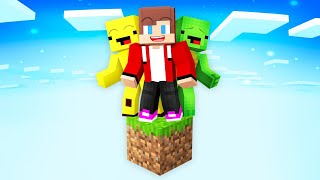 Download Lagu JJ, Mikey and Banana Kid Survive on One Block in the Sky - Minecraft Maizen MP3