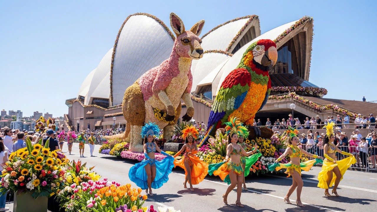 Australia Flower Parade 2026 | Spectacular Giant Floral Floats & Colorful Festival 4K
