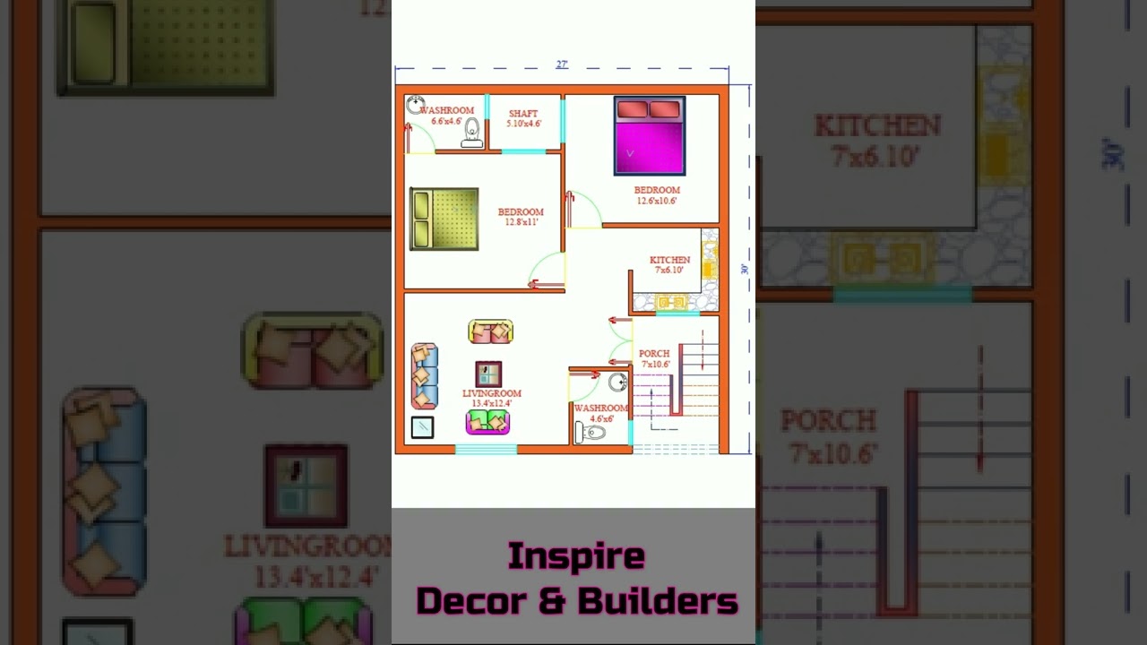 27X30 Building Plan II 810 Sq Ft House Plan II East Facing Home Map II 27X30 Makaan Ka Naksha