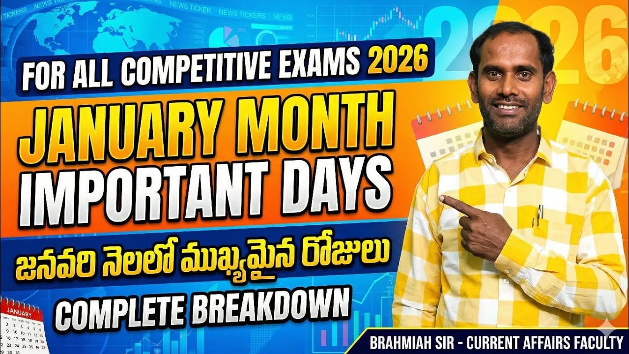 Important Days || January 2026 || Current Affairs|| APPSC SSC || SI CONSTABLE 