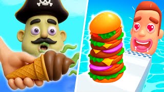 Sandwich Run Vs Stacky Ice Cream Runner - All Level Gameplay Android,iOS - NEW UPDATE J15