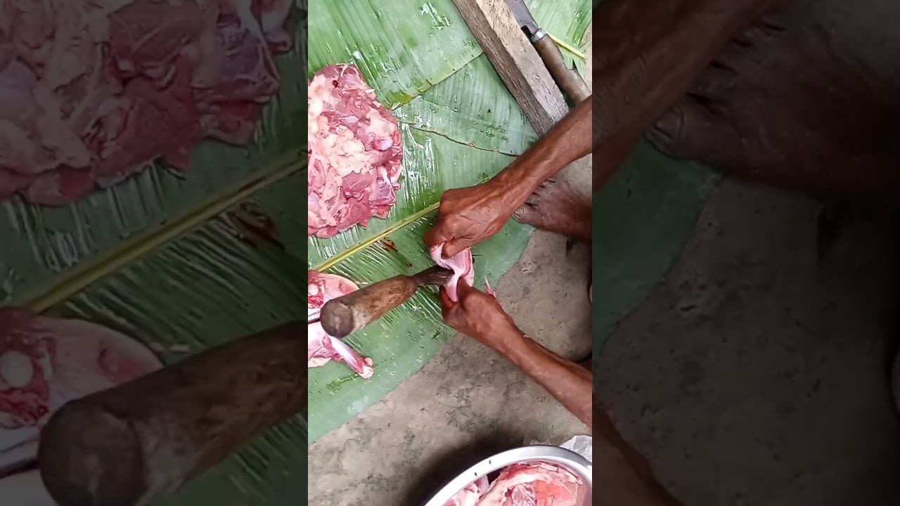 Goat Meat Cutting in Village Style | 