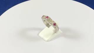 Judith Ripka Design Sterling Silver  Ruby Ring Size 8
