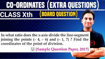 In what ratio does the x-axis divide the line segment joining the point (-4,-6) ad (-1,7)? Find the