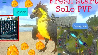 ARK MOBILE l FRESH START SOLO PVP l TAMING AND BUILD A BASE l