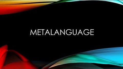 what is Metalanguage ||@literaturelinguistics4422