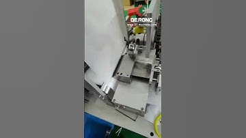 Nose core bridge bar clip inserting machine on mask making machine video
