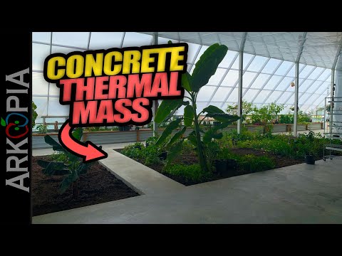 Concrete Thermal Mass is in!  Deep Winter, Passive Solar, Super Insulated Greenhouse