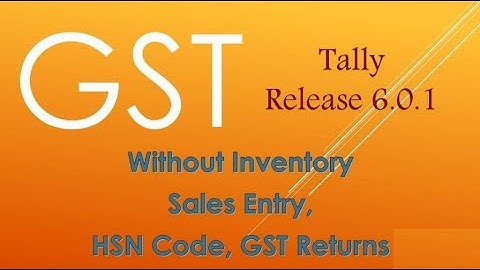 GST without inventory in tally Release 6.0.1 in hindi