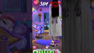 😱 Evil Angela’s Horror Night! 👻 #mytalkingangela2 #horror #scary #shorts