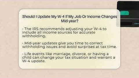 Should I Update My W-4 If My Job Or Income Changes Mid-year? - Your Paycheck Planner