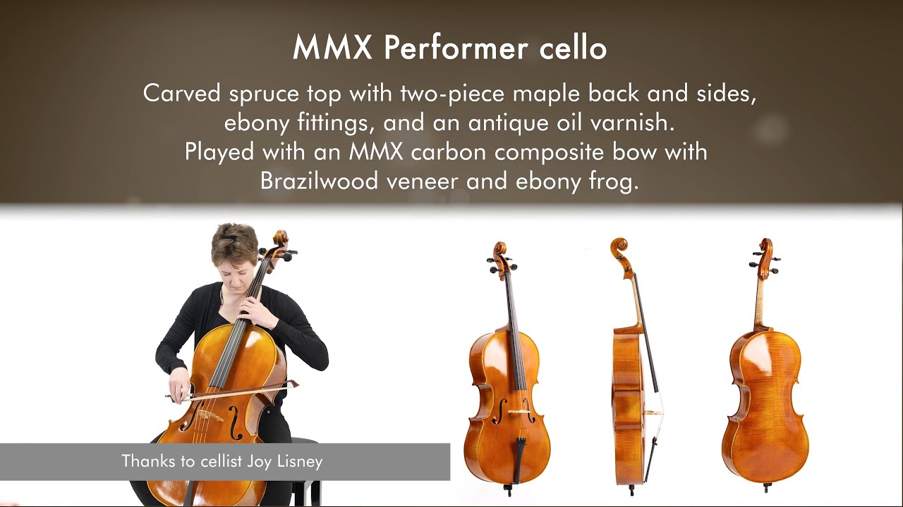 MMX Performer cello with the MMX85 carbon composite bow with Brazilwood veneer