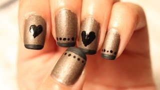 Suede Nails with Hearts | Dee2102