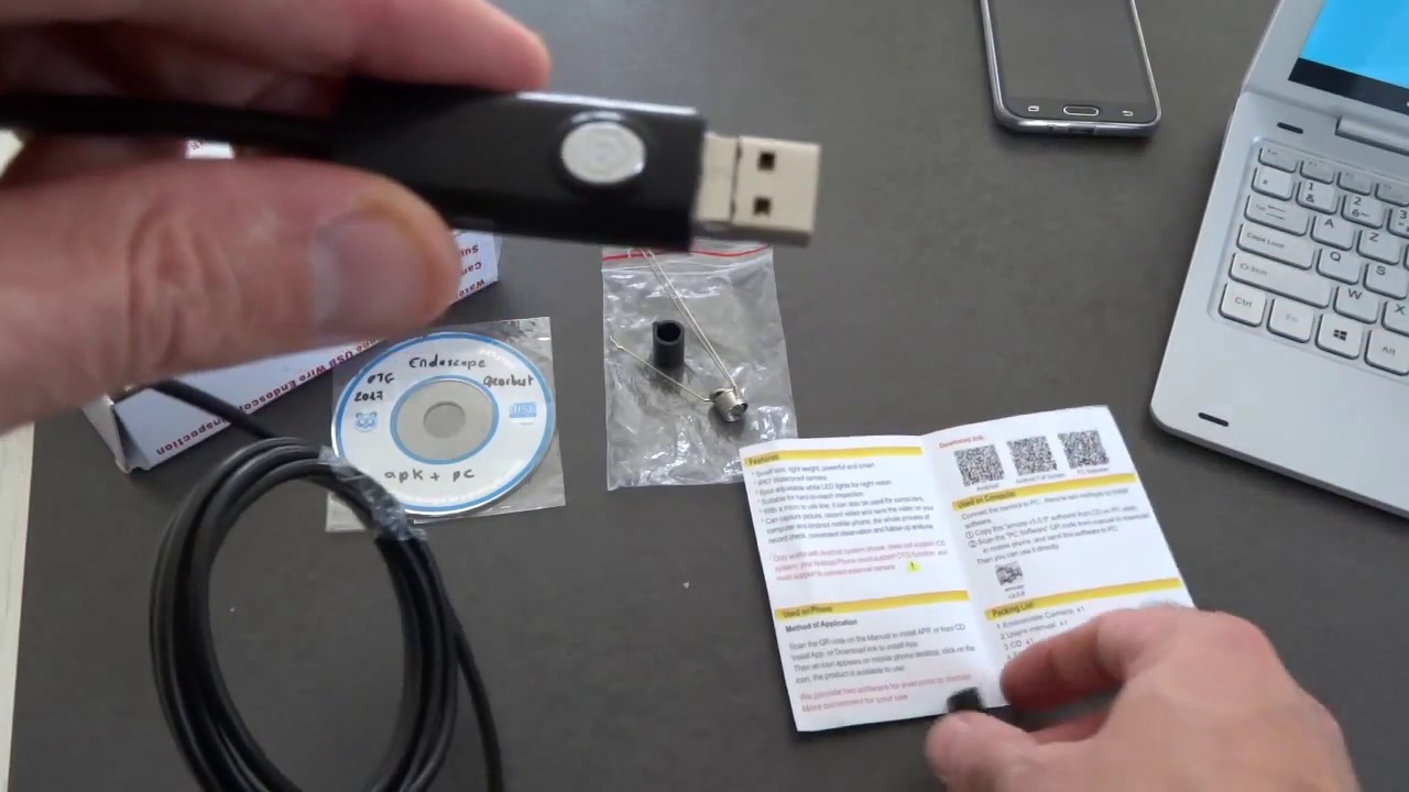 Connection d'un endoscope GEARBEST OTG sur smartphone problème écran