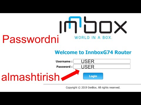 Innbox G74 GPON Wi-Fi router ining Username va Password ni o'zgartish