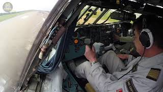 AMAZING Ilyushin 76 Cockpit Takeoff - Captain working heavily!!! [AirClips]