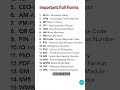 Important Full Forms #subscribemychannel