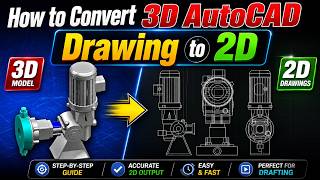 How to Convert 3D AutoCAD Drawing to 2D | FLATSHOT Command Tutorial