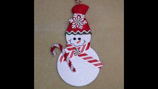 DIY~Adorable Little Peppermint Snowman Ornament~Easy!