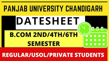 B.com 2th/4th/6thSemester datesheet Pu