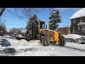Wing Plow! City Of Ottawa Volvo Grader Plowing Snow.