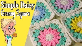 Simple Daisy Granny Square  Crochet Tutorial  FREE PATTERN