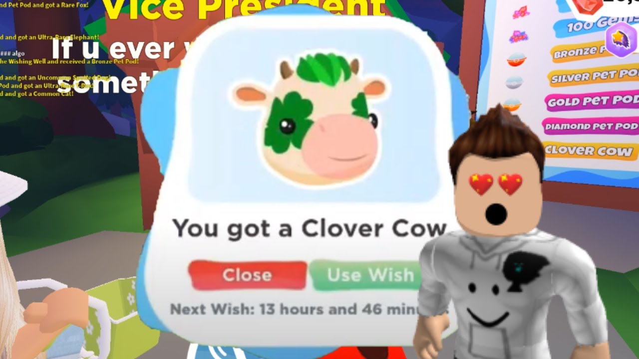 100 Wishes to get a Clover Cow in Overlook Bay