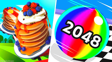 Ball Run 2048 | Pancake Run - All Level Gameplay Android,iOS Walkthrough - New APK Update