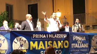 Milazzo, il comizio di Matteo Salvini prima del processo a Catania