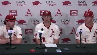 Peyton Stovall, Koty Frank, and Ty Wilmsmeyer speak to media after sweep against LSU