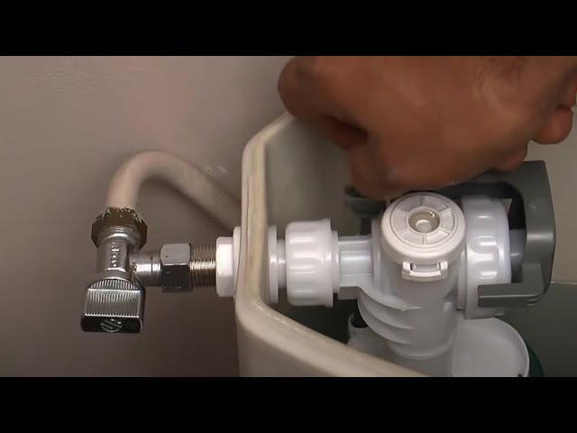 Chasse d'eau + robinet flotteur Flomasta SE 3/8 - 2, Bouton poussoir +  câble + remplissage différé