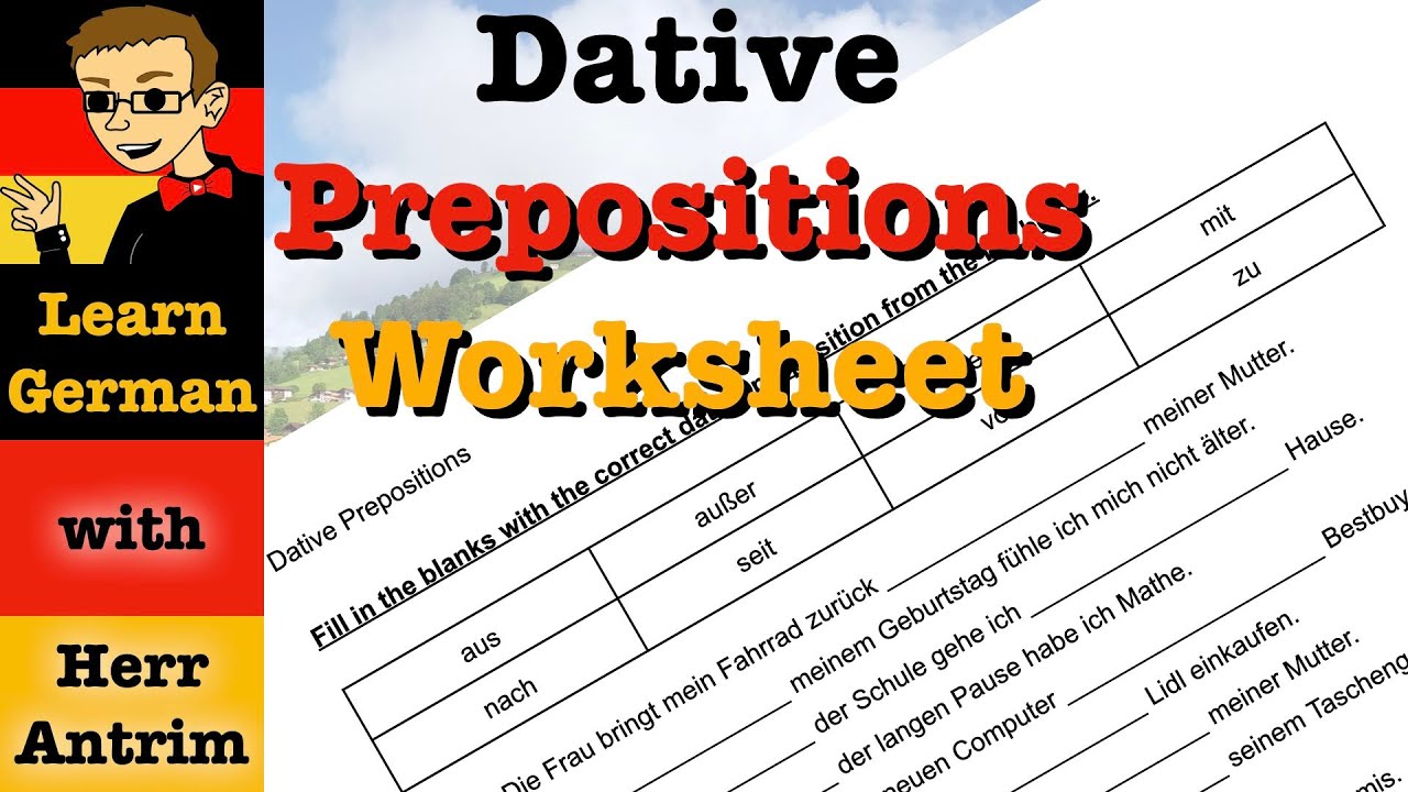 Dative Prepositions In German Worksheet Explanation YouTube