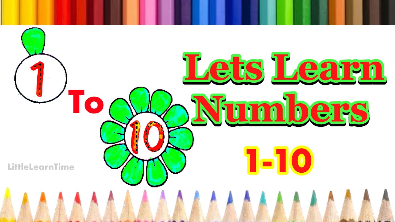 Learn to count numbers with flowers | number tracing | count with object | number coloring | 1-10