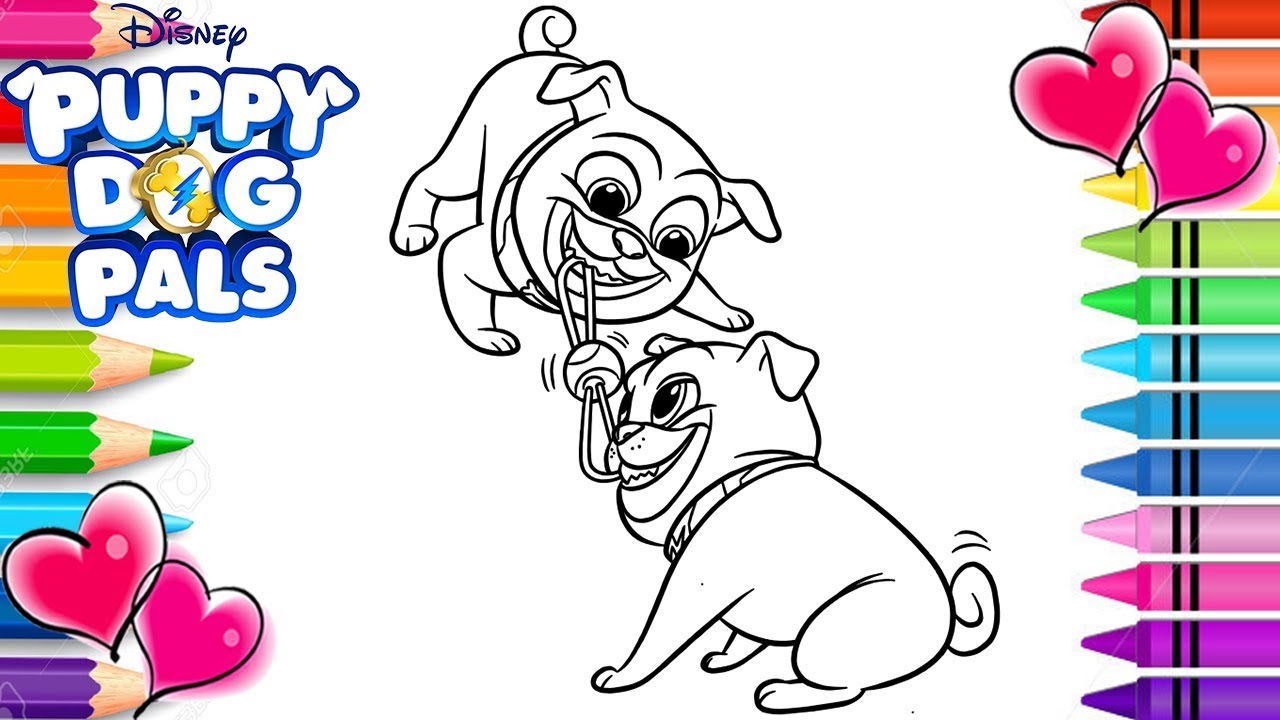 Bingo And Rolly Tug Of War Coloring Page Puppy Dog Pals Coloring Book